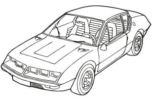 Renault boyama sayfası,  coloring page, Harika Renault arabası, 