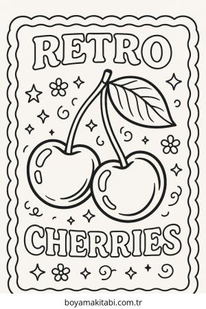 Retro boyama sayfası – evde etkinlik, ücretsiz yazdır