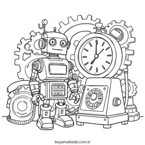 Retro boyama sayfası – okul öncesi, evde etkinlik