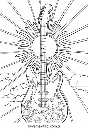 Retro boyama sayfası – basit çizim, kolay boyama