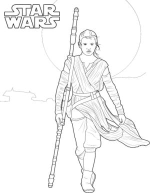 Rey boyama sayfası,  coloring page, Yıldız Savaşlarında Rey, 