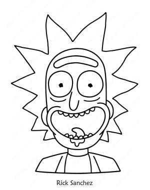 Rick And Morty boyama sayfası,  coloring page, Çılgın Rick Sanchez, 