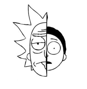 Rick And Morty boyama sayfası,  coloring page, Rick ve Morty’nin Yüzü, 