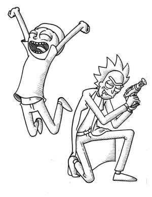 Rick And Morty boyama sayfası,  coloring page, Morty ve Rick Güzel, 