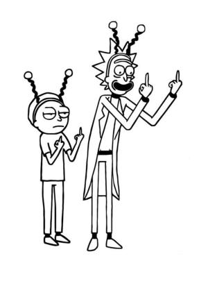 Rick And Morty boyama sayfası,  coloring page, Komik Rick ve Morty, 