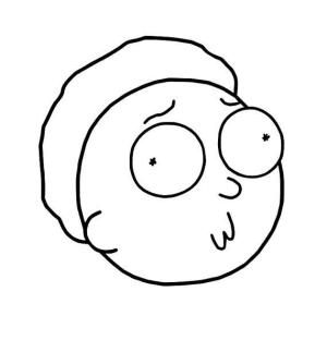 Rick And Morty boyama sayfası,  coloring page, Morty’s Face, 