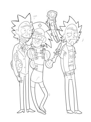 Rick And Morty boyama sayfası,  coloring page, Rick ve Morty Sayfası Ücretsiz Sad, 