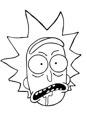 Rick And Morty boyama sayfası,  coloring page, Komik Rick Sanchez, 