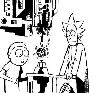 Rick And Morty boyama sayfası,  coloring page, Rick ve Morty Çarşafsız Yiyecek, 