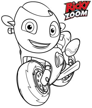 Ricky Zoom boyama sayfası,  coloring page, Motorcycle Ricky Zoom, 