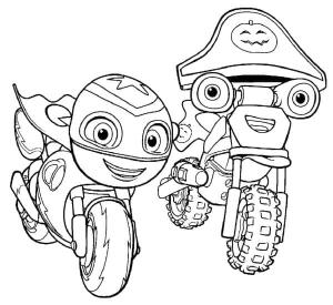 Ricky Zoom boyama sayfası,  coloring page, Cadılar Bayramı’nda Ricky Zoom ve Loop, 