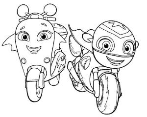 Ricky Zoom boyama sayfası,  coloring page, Scootio ve Ricky Zoom Cadılar Bayramında, 