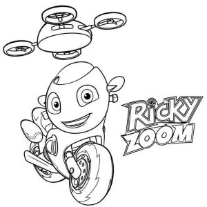 Ricky Zoom boyama sayfası,  coloring page, Ricky Zoom ve Quadcopter, 