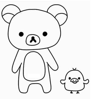 Rilakkuma boyama sayfası, Rilakkuma coloring page, Rikkuma planı d Kiiroitori ücretsiz resim, 