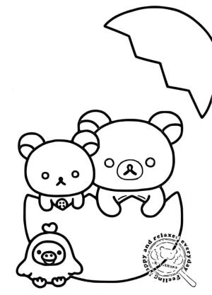 Rilakkuma boyama sayfası, Rilakkuma coloring page, Rilakkuma Çocuklar İçin Ücretsiz, 