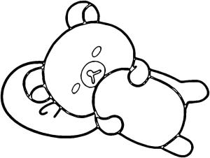 Rilakkuma boyama sayfası, Rilakkuma coloring page, Uyuyan Rilakkuma, 