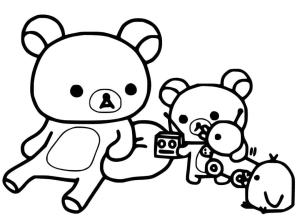 Rilakkuma boyama sayfası, Rilakkuma coloring page, Yazdırılabilir Rilakkuma, 