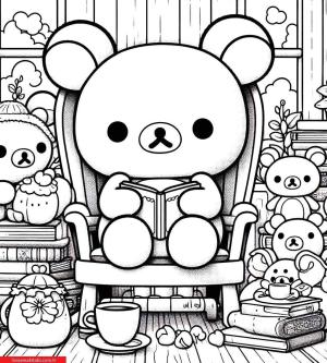 Rilakkuma boyama sayfası, Rilakkuma coloring page, , 