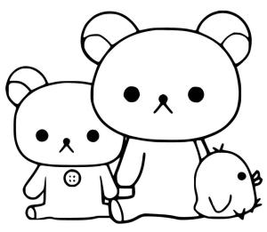 Rilakkuma boyama sayfası, Rilakkuma coloring page, Sevimli Rilakkuma ve Arkadaşları, 