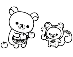 Rilakkuma boyama sayfası, Rilakkuma coloring page, Sevimli Rilakkuma, 