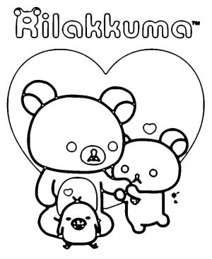 Rilakkuma boyama sayfası, Rilakkuma coloring page, Ücretsiz Çekiliş İçin Rilakkuma, 