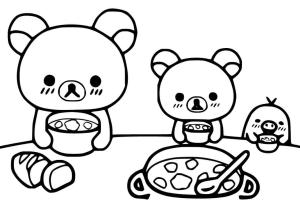 Rilakkuma boyama sayfası, Rilakkuma coloring page, Ücretsiz Yazdırılabilir Rilakkuma, 