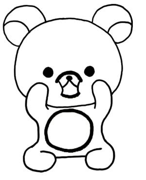 Rilakkuma boyama sayfası, Rilakkuma coloring page, Şaşırmış Rilakkuma, 