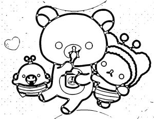 Rilakkuma boyama sayfası, Rilakkuma coloring page, Çocuklar İçin Rilakkuma Yazdırılabilir, 