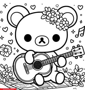 Rilakkuma boyama sayfası, Rilakkuma coloring page, , 