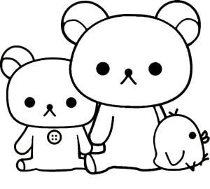 Rilakkuma boyama sayfası, Rilakkuma coloring page, Arkadaşlarla Rilakkuma, 