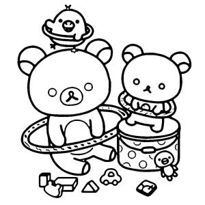 Rilakkuma boyama sayfası, Rilakkuma coloring page, Riakkuma ve P Hayaşit, 