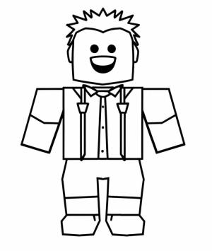 Roblox boyama sayfası,  coloring page, Mutlu Roblox Oyuncusu, 