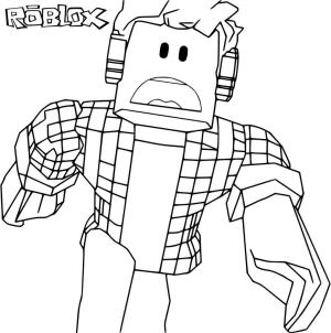 Roblox boyama sayfası,  coloring page, Karakter Roblox çalışıyor, 