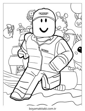 Roblox boyama sayfası – sevimli karakter, sanatsal çalışma