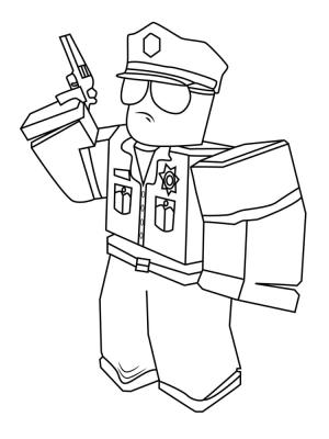 Roblox boyama sayfası,  coloring page, Roblox Polisi, 