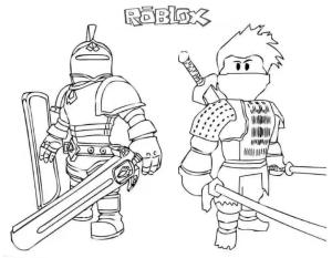 Roblox boyama sayfası,  coloring page, Dos Caballeros De Roblox, 