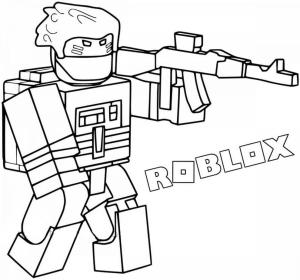 Roblox boyama sayfası,  coloring page, Silahlı Karakter Roblox, 