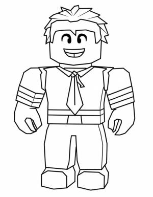 Roblox boyama sayfası,  coloring page, Gülümseyen Roblox Oyuncusu, 