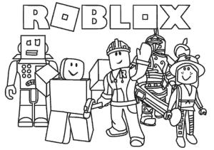 Roblox boyama sayfası,  coloring page, Roblox’tan beş Karakter, 