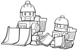 Robocar Poli boyama sayfası,  coloring page, Robocar Poli’den Bruner ve Bruny, 