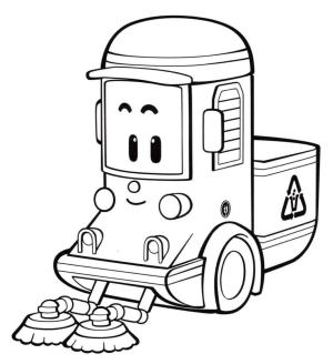 Robocar Poli boyama sayfası,  coloring page, Robocar Poli’den Temiz, 