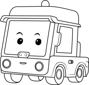 Robocar Poli boyama sayfası,  coloring page, Robocar Poliden Benny ücretsiz, 