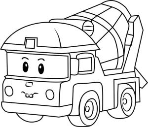 Robocar Poli boyama sayfası,  coloring page, Robocar Poli’den Mickey çok Tatlı, 