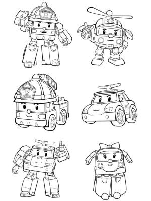 Robocar Poli boyama sayfası,  coloring page, Robocar Poli’deki karakterler, 