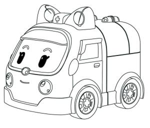 Robocar Poli boyama sayfası,  coloring page, Robocar Poli’den Sevimli Amber, 