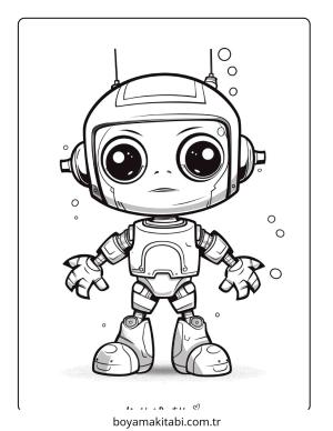 Robot Dog boyama sayfası – okul öncesi, evde etkinlik
