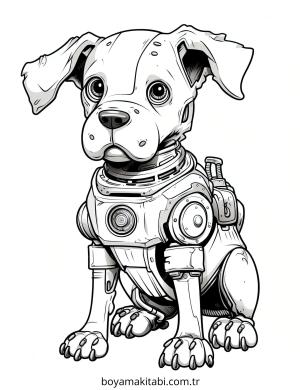 Robot Dog boyama sayfası – renkli çizimler, okul öncesi