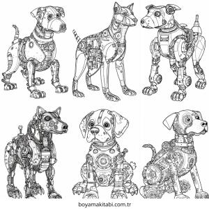 Robot Dog boyama sayfası – çocuklar için, çizgi film temalı