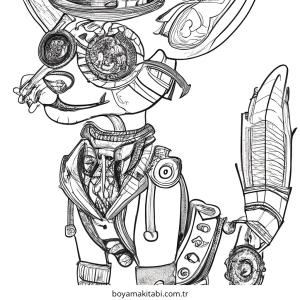 Robot Dog boyama sayfası – boyama çalışması, yaratıcılığı geliştirir