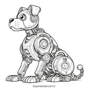 Robot Dog boyama sayfası – basit çizim, kolay boyama